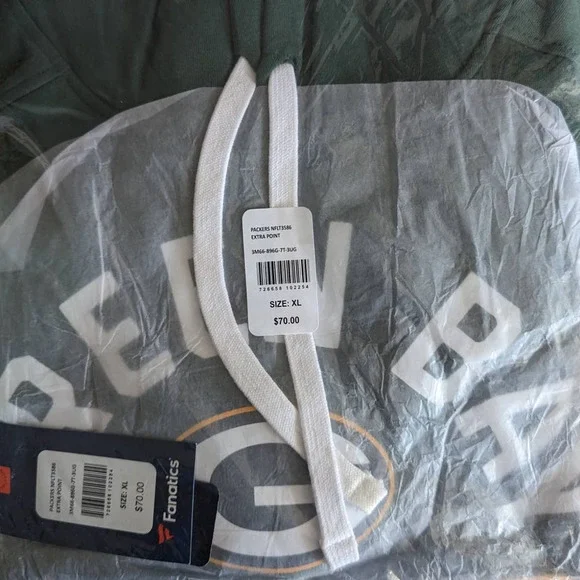 Fanatics XL Green Bay Packers Football Fleece Hoodie NWT - Picture 2 of 2